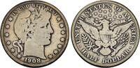 USA Half Dollar 1908 D Barber Half Dollar. Sch&ouml;n/Sehr sch&ouml;n 312.09 元  ＋  78.02 元 运费