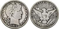USA Half Dollar 1912 Barber Half Dollar. Sch&ouml;n/Sehr sch&ouml;n 312.09 元  ＋  78.02 元 运费