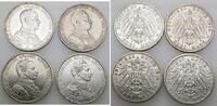 Preussen 4 x 3 Mark 1914 A Wilhelm II. 1888-1918. sehr schön, VF-EF