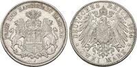 Hamburg 2 Mark 1914 J EF, kleiner Randfehler