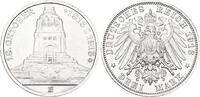 Sachsen 3 Mark 1913 E Friedrich August III. 1904-1918. EF, Kratzer auf dem Avers