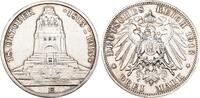 Sachsen 3 Mark 1913 E Friedrich August III. 1904-1918. EF, Henkelspur