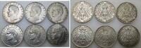 Bayern 6 x 3 Mark 1908 D - 1913 D Otto 1886-1913. VF