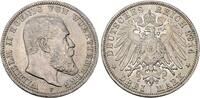 Württemberg 3 Mark 1914 F Wilhelm II. 1891-1918. EF