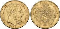 Belgien 20 Francs 1874 Leopold II. 1865-1909. Vorz&uuml;glich 952.27 US$  +  23.09 US$ shipping