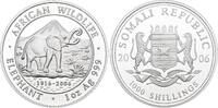Somalia 1000 Shillings African Wildlife - Elephant. -