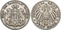 Hamburg 5 Mark 1908 J VF
