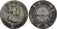 Italien 5 Franchi Lucca und Piombino, Fürstentum Elisa Bonaparte und Felix Baciocchi, 1805-1814 -