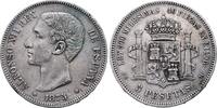 Spanien 5 Pesetas Königreich Alfons XII., 1874-1885 -