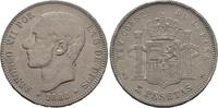 Spanien 5 Pesetas Königreich Alfons XII., 1874-1885 -