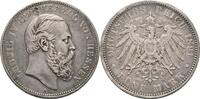 Hessen 5 Mark 1891 A Ludwig IV. 1877-1892 Druckstelle, Kl. Kr. u. Rf., ss 698.58 US$  +  232.86 US$ shipping