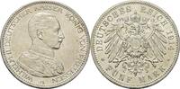 Preußen 5 Mark 1914 A Wilhelm II. (1888-1918) Rf., Kr., part. etw. fleckig, VF-EF