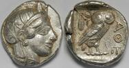 Attica Athens AR Tetradrachm circa 454-404 BC aXF
