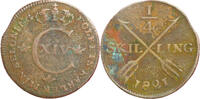 Weltmünzen 1/4 Skilling #18365 - Suède 1824 TTB -