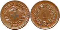 Weltmünzen 1 RAPPEN #4893 - SUISSE - - 1906 B - RARE QUALITE SUP -