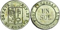 Weltmünzen 1 sol SUISSE 1833 Genève SPL Incroyable qualité #5178 -