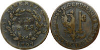 Weltmünzen SUISSE Six sols 1797 L'AN 6 Genève TTB #5179 -