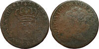 Frankreich Sol Louis XV Demi Sol au buste enfantin 1723 B Rouen RARE R4 B+ #5313 -