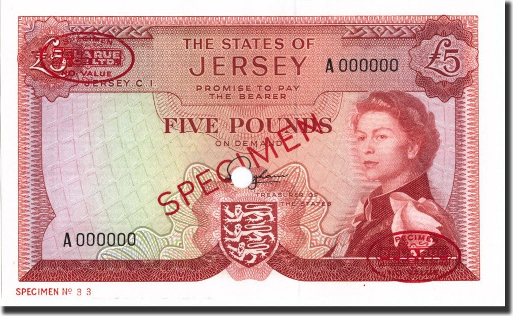 Jersey 5 Pounds ND 2010 UNC P-33 Banknotes Original