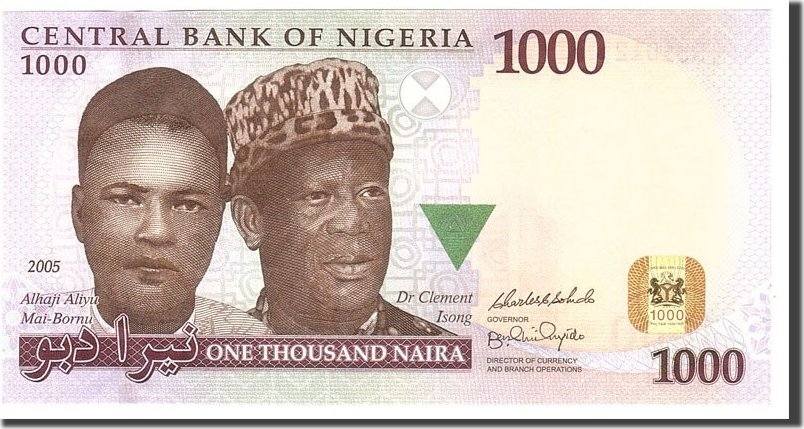 1000 Naira 2005 Nigeria Banknote Undated Km 36a Unc 65 70 Ma S