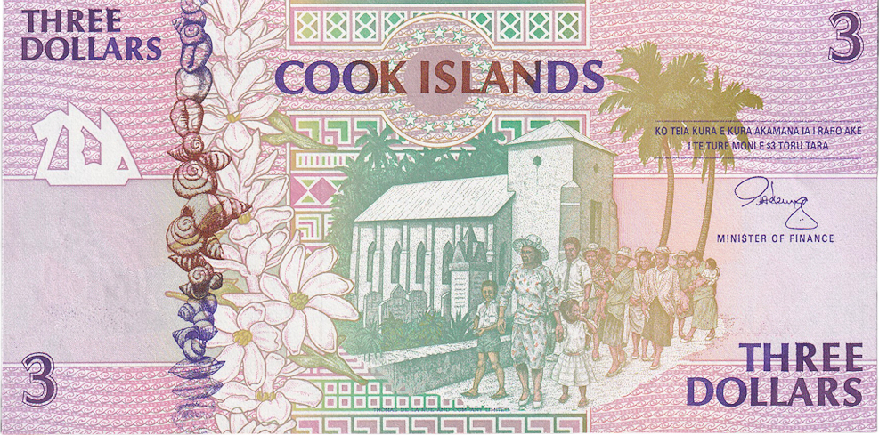 Cook Islands 3 Dollars Banknote, Undated (1992), KM:7a UNC(65-70