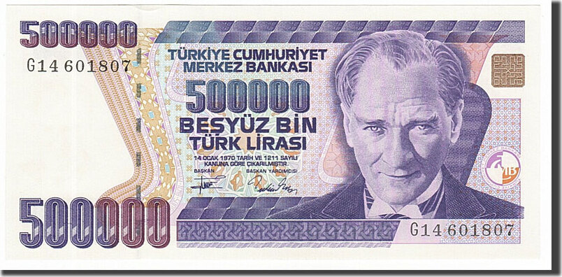 Turkey 500,000 Lira 1993 Banknote UNC(65-70) | MA-Shops