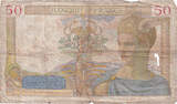 France 50 Francs 1936 Cérès, E.5244, Fayette:17.31 VG(8-10)