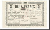 France 2 Francs 1915 Banknote, Pirot:7-38, Amiens UNC(63)