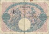 France 50 Francs 1906 Bleu et Rose, Fayette:14.18, KM:64d VG(8-10)