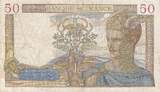 France 50 Francs 1938 Cérès, F.8663, Fayette:18.15, KM:85b EF(40-45)