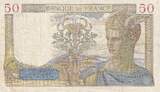 France 50 Francs 1938 Cérès, A.8014, Fayette:18.11, KM:85b EF(40-45)