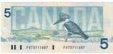 Canada 5 Dollars 1986 Banknote, KM:95a2 AU(55-58)