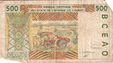 West African States 500 Francs Banknote, KM:710Kc VF(20-25)