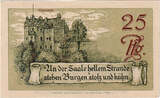 Germany 25 Pfennig Banknote, Saalfeld, ruine, 1921 UNC(63) Mehl:1155.1