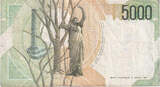 Italy 5000 Lire 1985 Banknote, 1985-01-04, KM:111a VF(20-25)