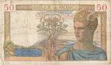 France 50 Francs 1940 Cérès, P.13084, Fayette:18.42, KM:85b VF(30-35)