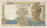France 50 Francs 1937 Cérès, Y.6595, Fayette:18.1, KM:85a VF(20-25)