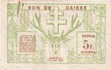 New Caledonia 5 Francs 1943 1943-06-15, KM:58 EF(40-45)