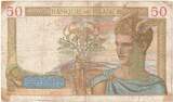 France 50 Francs 1937 Cérès, 1937-08-26, N.6796 VG(8-10)