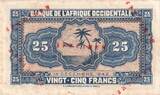 French West Africa 25 Francs 1942 1942-12-14, Specimen UNC(63)