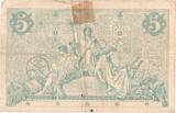 France 5 Francs 1872 Noir, 1872-05-14, O.461 VF(20-25)