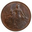 France 5 Centimes 1907 Paris Coin, Dupuis, Paris, Bronze, Gadoury:165 MS(60-62)