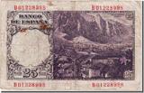 Spain 25 Pesetas 1946 Banknote, 1946-02-19 VF(30-35)