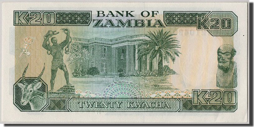 Zambia 20 Kwacha Banknote UNC 65 70 MA Shops