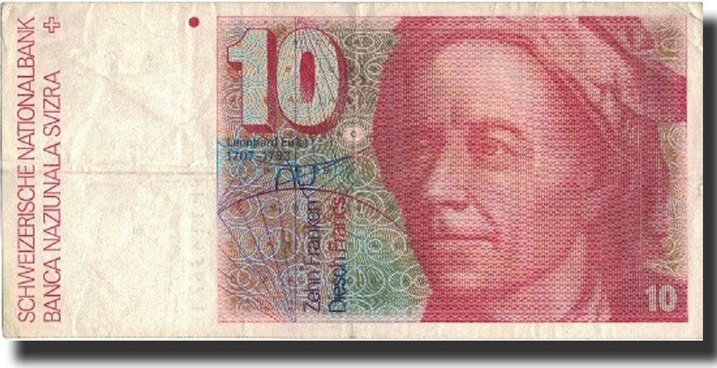 Switzerland 10 Franken Banknote 1979 Km 53a Ef 40 45 Ma Shops