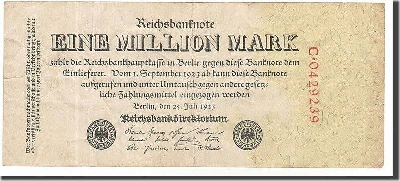 Germany 1 Million Mark 1923 Banknote, 1923-07-25 EF(40-45) | MA-Shops