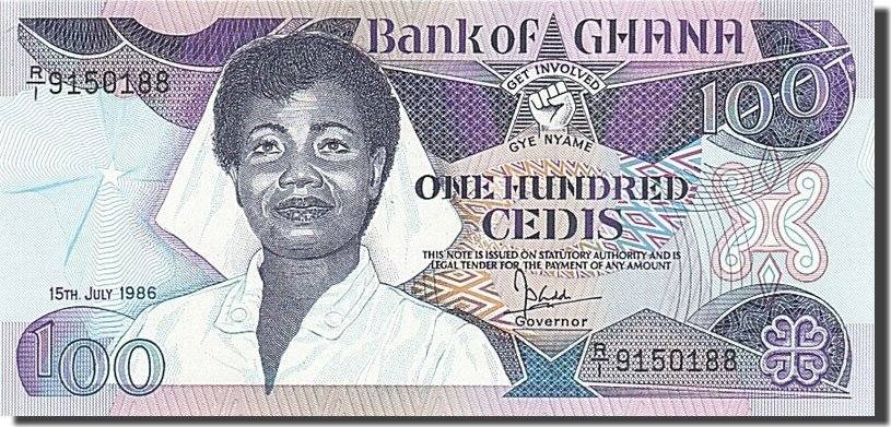 Ghana 100 Cedis 1986 Banknote, 1986-07-15 UNC(65-70) | MA-Shops