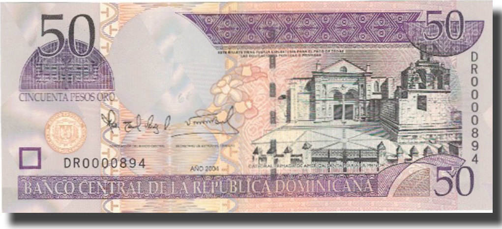 DOMINICAN REPUBLIC 50 PESOS ORO 2012 P 183 UNC 