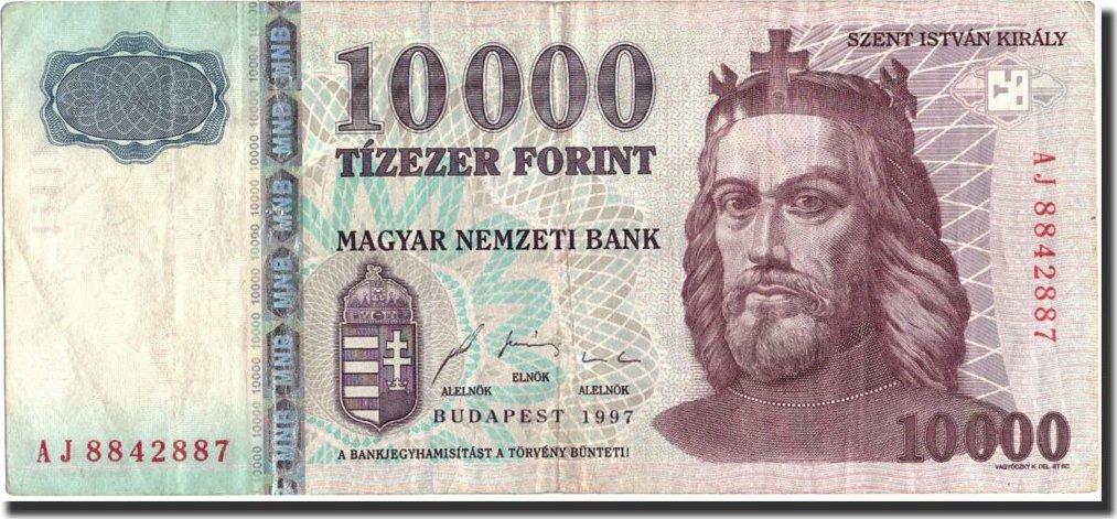 Hungary 10 000 Forint Banknote 1997 KM 183a VF 20 25 MA Shops hungary-10-000-forint-banknote-1997-km-183a-vf-20-25-ma-shops