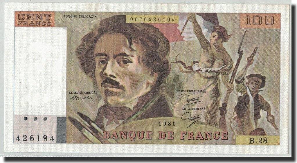 100 Francs Delacroix 1980 Alpha W30-776724 